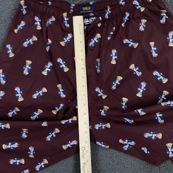 Polo Ralph Lauren Pajama Pants Mens Large Red Bear AOP Print Cotton Sleepwear - Picture 7 of 7
